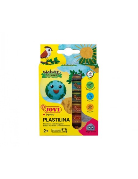 ESTUCHE PLASTILINA 6 BARRAS DE 15GR COLORES SURTIDOS GAMA NATURE JOVI 90/6N