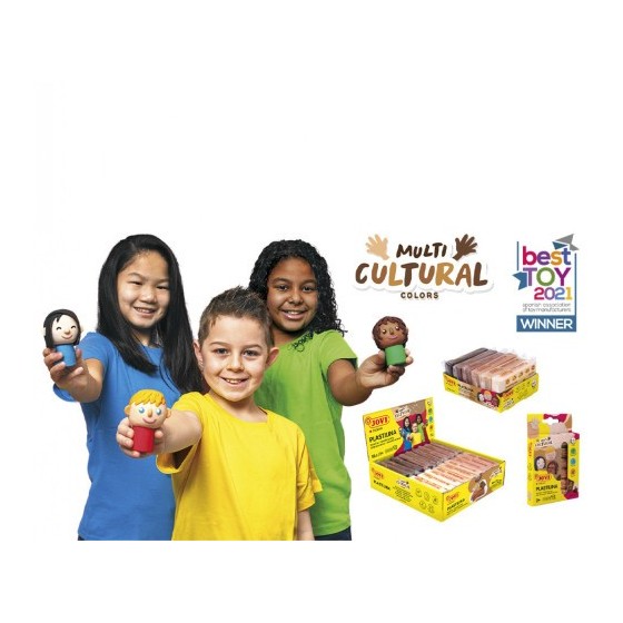 ESTUCHE PLASTILINA 6 BARRAS DE 15GR COLORES SURTIDOS GAMA MULTICULTURAL JOVI 90/6M