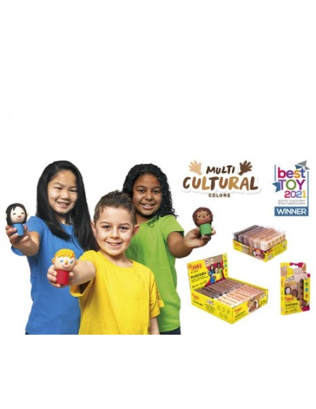 ESTUCHE PLASTILINA 6 BARRAS DE 15GR COLORES SURTIDOS GAMA MULTICULTURAL JOVI 90/6M