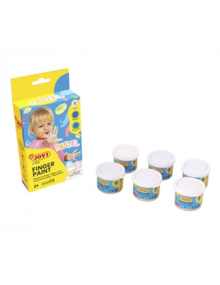 ESTUCHE PINTURA DEDOS 6 BOTES 35ML COLORES PASTEL JOVI 540P