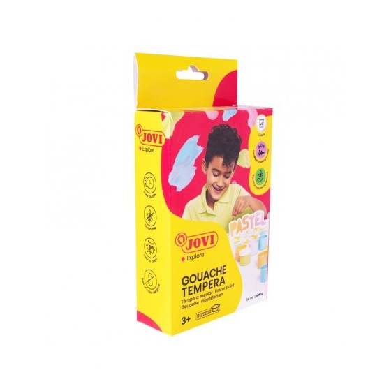 ESTUCHE TÉMPERA GOUACHE 6 BOTES DE 35 ML COLORES PASTEL JOVI 507P