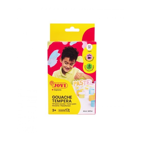 ESTUCHE TÉMPERA GOUACHE 6 BOTES DE 35 ML COLORES PASTEL JOVI 507P