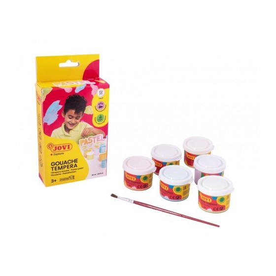 ESTUCHE TÉMPERA GOUACHE 6 BOTES DE 35 ML COLORES PASTEL JOVI 507P