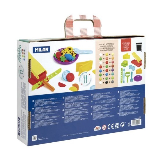 MALETÍN 8 BOTES PASTA BLANDA SOFT DOUGH DE 59GR + HERRAMIENTAS "HORA DE COCINA" MILAN 913308CT