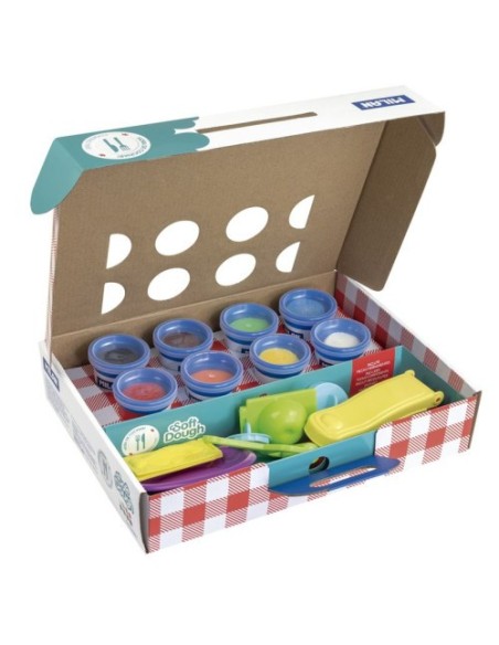 MALETÍN 8 BOTES PASTA BLANDA SOFT DOUGH DE 59GR + HERRAMIENTAS "HORA DE COCINA" MILAN 913308CT