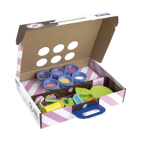 MALETÍN 6 BOTES PASTA BLANDA SOFT DOUGH DE 59GR + HERRAMIENTAS "HELADOS Y GOFRES" MILAN 913306ICW