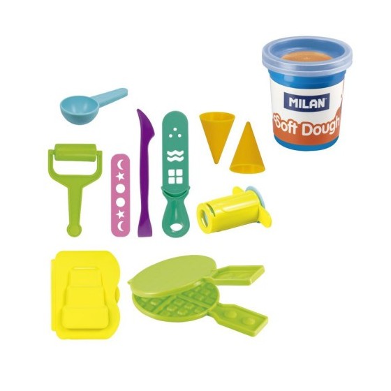MALETÍN 6 BOTES PASTA BLANDA SOFT DOUGH DE 59GR + HERRAMIENTAS "HELADOS Y GOFRES" MILAN 913306ICW