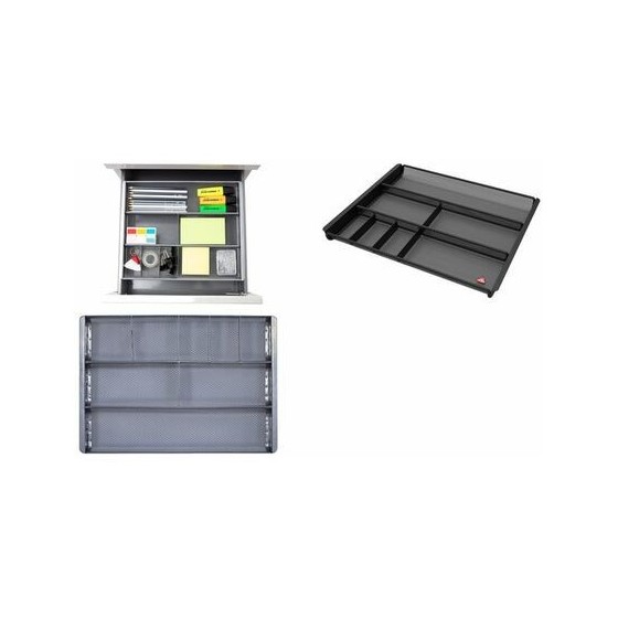 BANDEJA ORGANIZADOR REJILLA MESH GRIS 7 COMPARTIMENTOS 29X345X240 MM ARCHIVO 2000 ALMESHORG GS