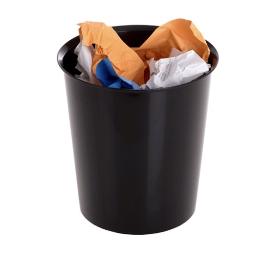 PAPELERA 18 LITROS RECICLABLE 290 X 310MM NEGRA ARCHIVO 2000 2001 NE