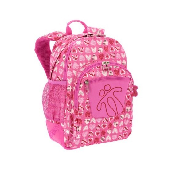 MOCHILA CRAYOLES REFUERZO CAUCHO+BOLSILLOS ROSA/CORAZONES TOTTO MA04ECO029-1710N-1I3