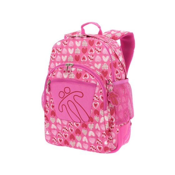 MOCHILA CRAYOLES REFUERZO CAUCHO+BOLSILLOS ROSA/CORAZONES TOTTO MA04ECO029-1710N-1I3
