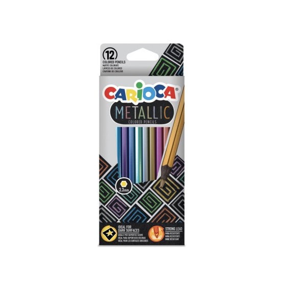 CAJA 12 LÁPICES DE COLOR METÁLICO CARIOCA  43164