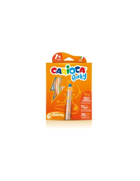 CAJA 6 LÁPICES 3 EN 1 + SACAPUNTAS CARIOCA BABY 42817