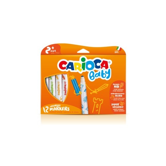 CAJA 12 ROTULADORES VALOROUS MARKER CARIOCA BABY 42814