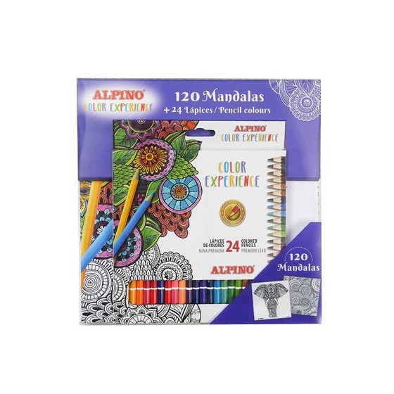 SET LIBRO 120 MANDALAS + 24 LÁPICES COLOR EXPERIENCE ALPINO AL000250