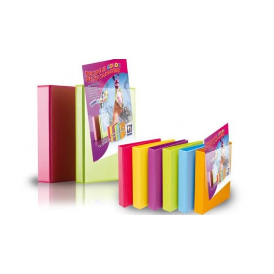 CARPETA CANGURO FUN COLOR A4 4 ANILLAS MIXTAS 40 MM FUN COLORES SURTIDOS IBERPLAS 8440FCM4 (x6 unidades)