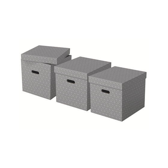 PACK 3 CAJAS GRISES 365X320X315MM ESSELTE 628289