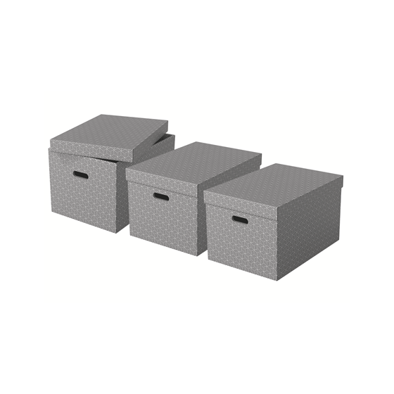 PACK 3 CAJAS GRISES 510X355X305MM ESSELTE 628287