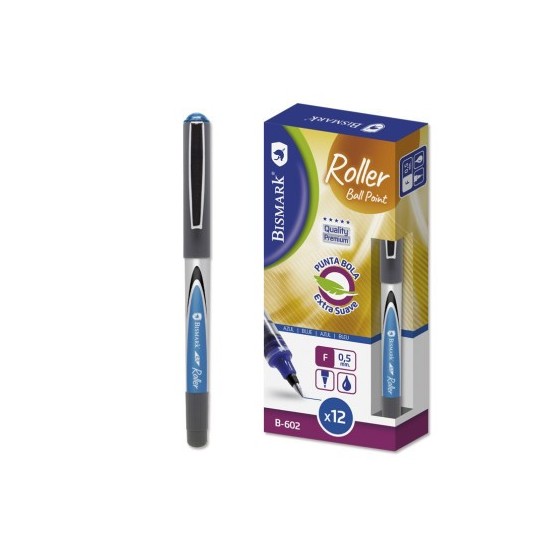 ROLLER PUNTA DE BOLA  B-602 0,5MM AZUL  BISMARK 326152 (x12 unidades)