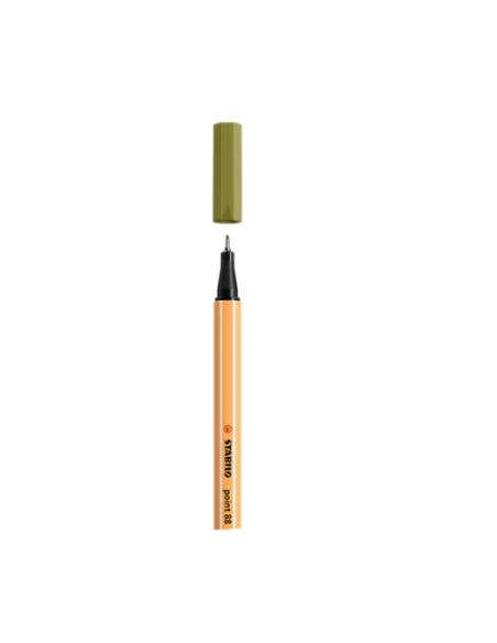 ROTULADOR PUNTA FINA POINT 88 0.4MM VERDE BARRO STABILO 88/37 (x10 unidades)