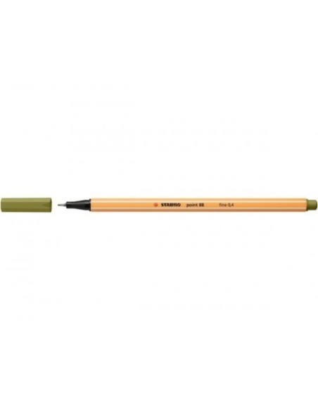 ROTULADOR PUNTA FINA POINT 88 0.4MM VERDE BARRO STABILO 88/37 (x10 unidades)