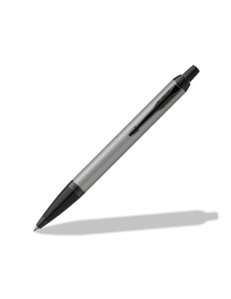 BOLÍGRAFO IM CUERPO GRIS MATE/ADORNOS NEGROS MEDIUM PARKER 2127752