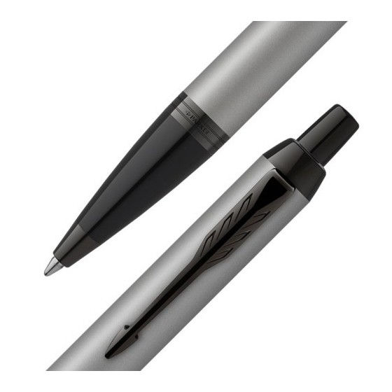 BOLÍGRAFO IM CUERPO GRIS MATE/ADORNOS NEGROS MEDIUM PARKER 2127752