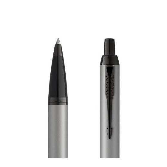 BOLÍGRAFO IM CUERPO GRIS MATE/ADORNOS NEGROS MEDIUM PARKER 2127752