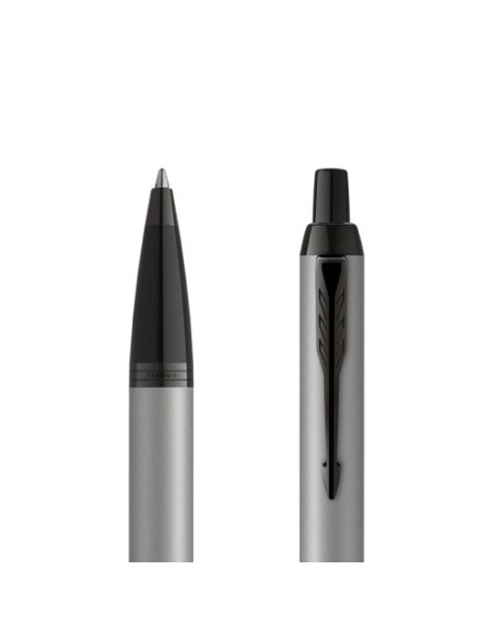 BOLÍGRAFO IM CUERPO GRIS MATE/ADORNOS NEGROS MEDIUM PARKER 2127752