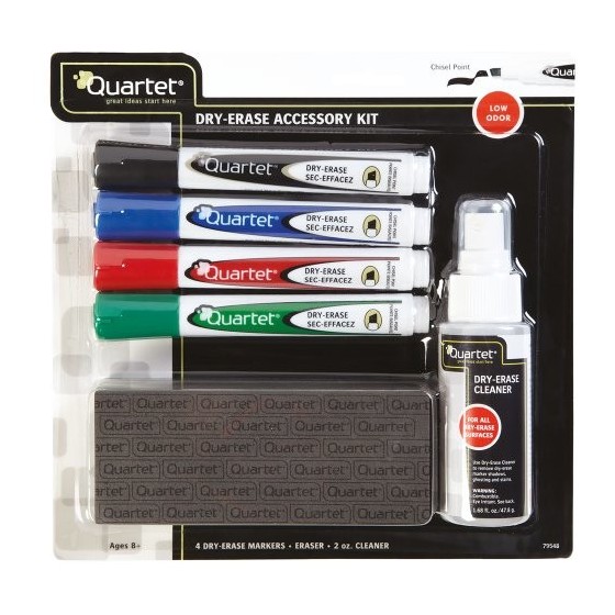 KIT PIZARRA BLANCA (4 ROTULADORES, BORRADOR, SPRAY LIMPIADOR) NOBO 1903798