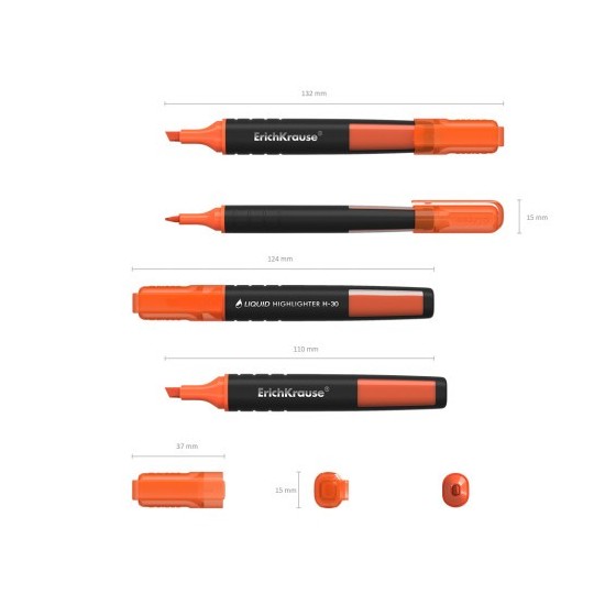 MARCADOR FLUORESCENTE LIQUID H-30 NARANJA ERICHKRAUSE  47976 (x10 unidades)