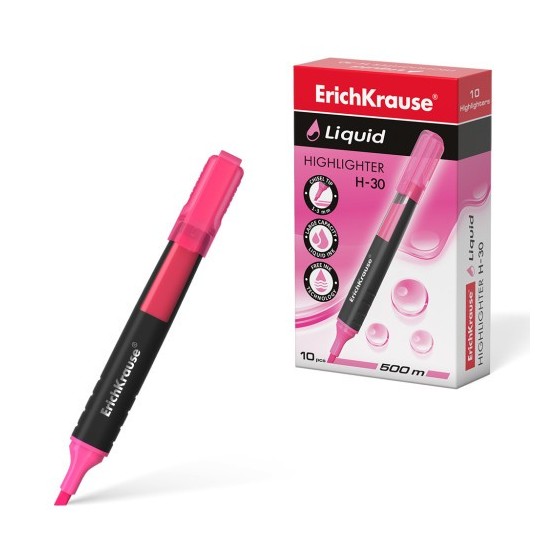 MARCADOR FLUORESCENTE LIQUID H-30 ROSA ERICHKRAUSE  47975 (x10 unidades)