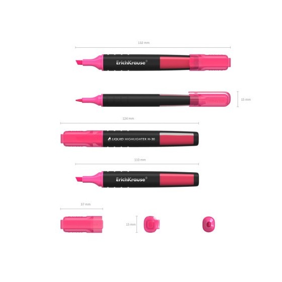 MARCADOR FLUORESCENTE LIQUID H-30 ROSA ERICHKRAUSE  47975 (x10 unidades)