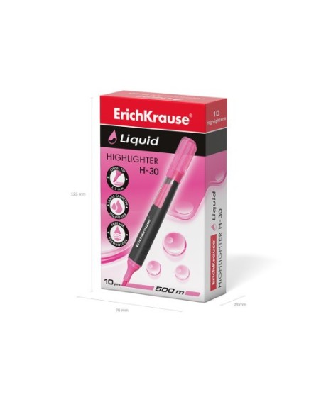 MARCADOR FLUORESCENTE LIQUID H-30 ROSA ERICHKRAUSE  47975 (x10 unidades)
