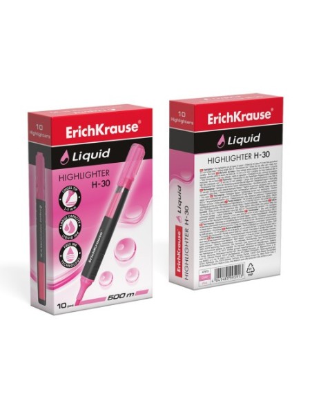 MARCADOR FLUORESCENTE LIQUID H-30 ROSA ERICHKRAUSE  47975 (x10 unidades)