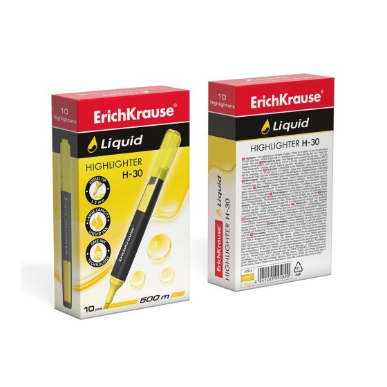 MARCADOR FLUORESCENTE LIQUID H-30 AMARILLO ERICHKRAUSE  47973 (x10 unidades)