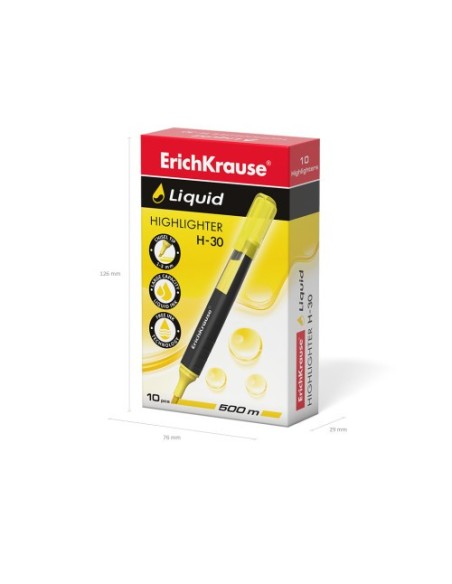 MARCADOR FLUORESCENTE LIQUID H-30 AMARILLO ERICHKRAUSE  47973 (x10 unidades)