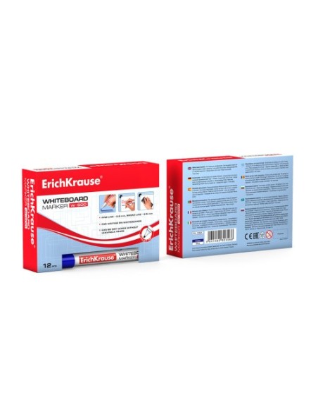 MARCADOR PIZARRA BLANCA W-500 AZUL ERICH KRAUSE 12846 (x12 unidades)