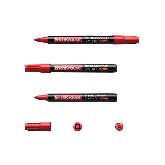 MARCADOR PERMANENTE P-200 ROJO ERICH KRAUSE 4779 (x12 unidades)