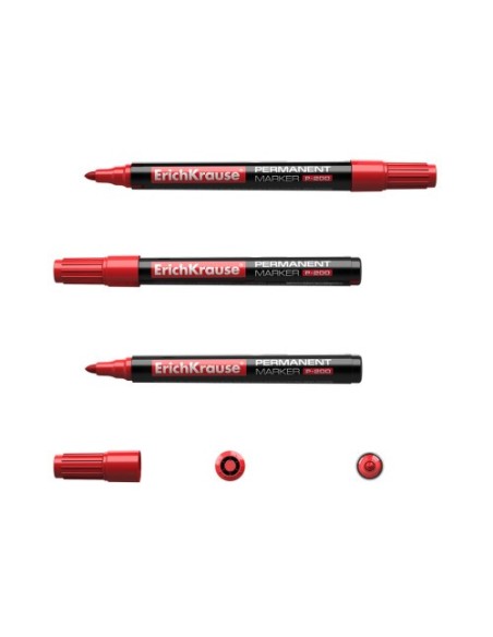 MARCADOR PERMANENTE P-200 ROJO ERICH KRAUSE 4779 (x12 unidades)