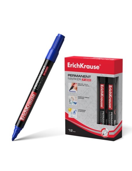 MARCADOR PERMANENTE P-200 AZUL ERICH KRAUSE 4778 (x12 unidades)