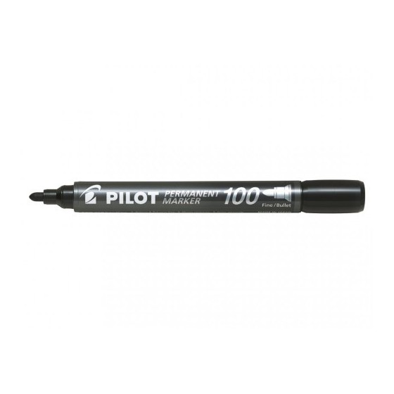 MARCADOR PERMANENTE PUNTA CONICA SCA-100 NEGRO PILOT SCA-100-B (x12 unidades)