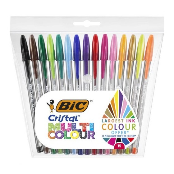 BOLSA 15 UNIDADES BOLIGRAFOS MULTICOLOR 1,6 MM BIC 964899