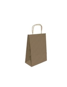 BOLSA PAPEL CON ASAS KRAFT MARRON M 27X12X37 CM BISMARK 329838 (x25 unidades)