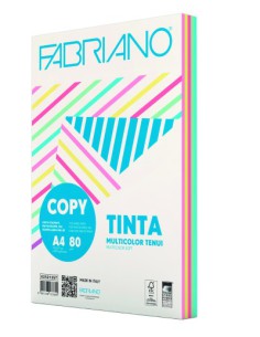 PAQUETE 250 HOJAS A4 80G COLORES SURTIDOS PASTEL (50 HOJAS X COLOR) FABRIANO F62521297