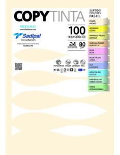 PAQUETE 100 HOJAS A4 80G COLORES SURTIDOS PASTEL (10 HOJAS x COLOR) FABRIANO 11302