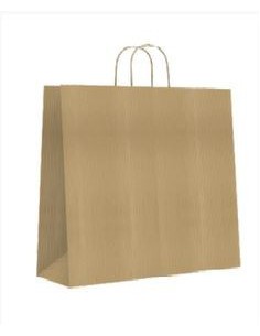 BOLSA PAPEL CON ASAS KRAFT MARRON L 32X14X40 CM BISMARK 329839 (x25 unidades)