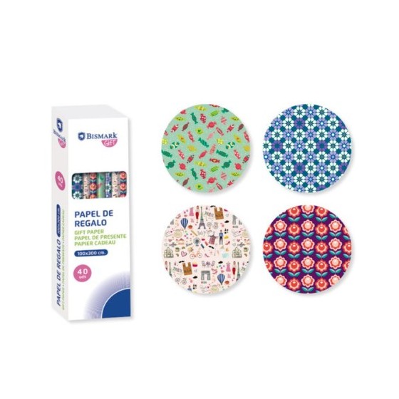 PAPEL DE REGALO TODO TIEMPO FUNNY 100X300 CM BISMARK 329861 (x40 unidades)