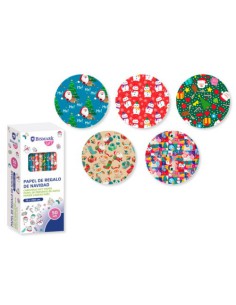 PAPEL DE REGALO NAVIDAD COLORS 70X200 BISMARK 329859 (x50 unidades)