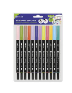 Bismark 330114 rotulador Fino/Extragrueso Azul, Marrón, Cian, Verde, Limón (color), Mauve, Naranja, Rosa, Púrpura, Rojo, Amarillo 12 pieza(s)
